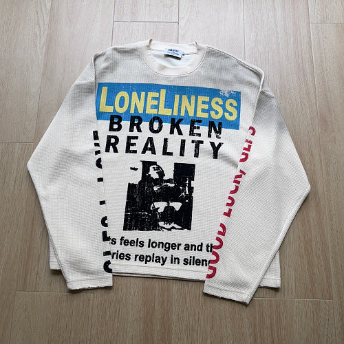 Long Sleeve Distressed Graphic Tee