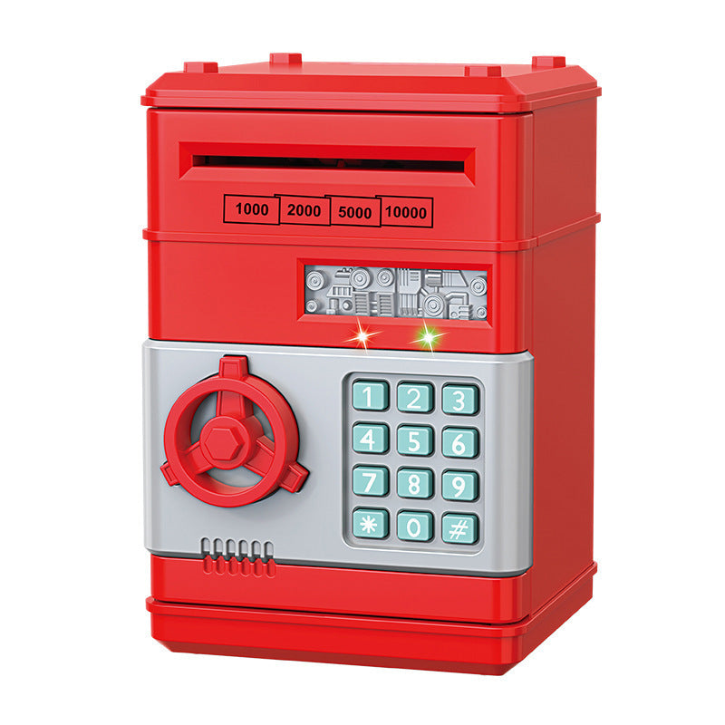 cartoon password box piggy bank ATM machine safe automatic roll money