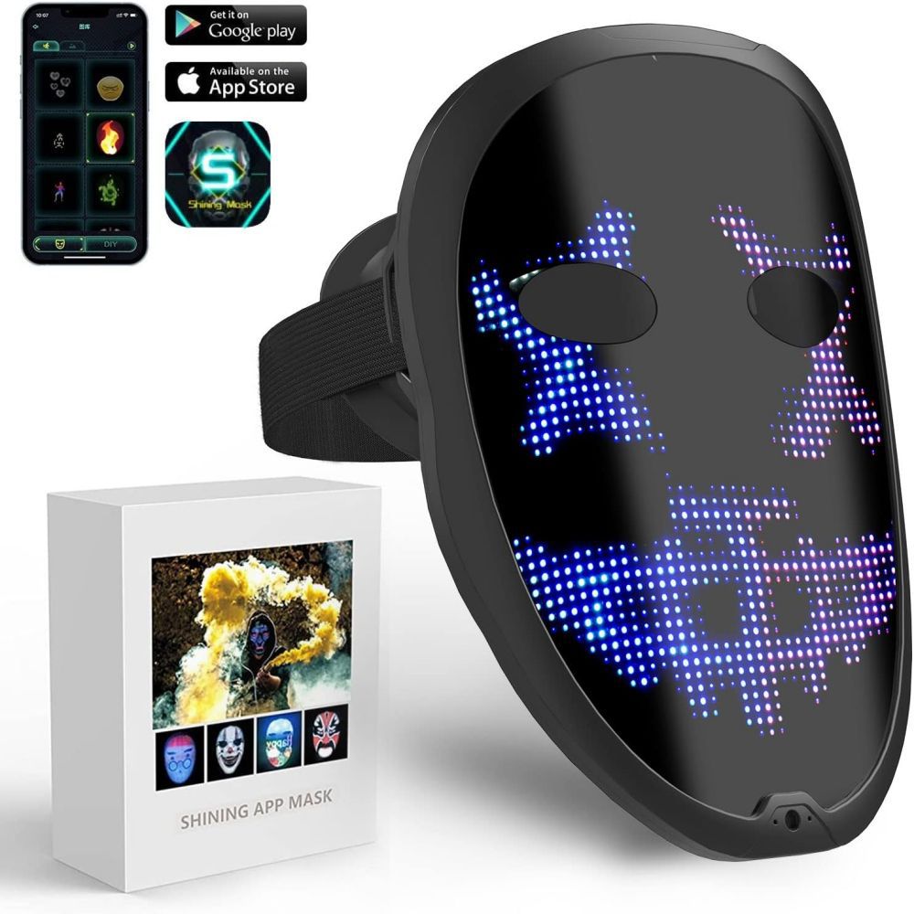 Bluetooth Gesture-Controlled LED Light-Up Mask for Halloween Parties