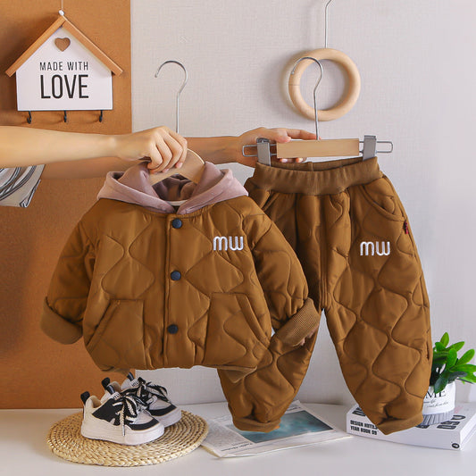 Baby Boys' Autumn/Winter Two-Piece Jacket Set for 1-2 Year Olds