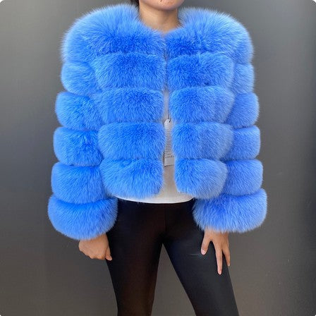 Faux Raccoon Fur Coat Women Jacket Luxuri