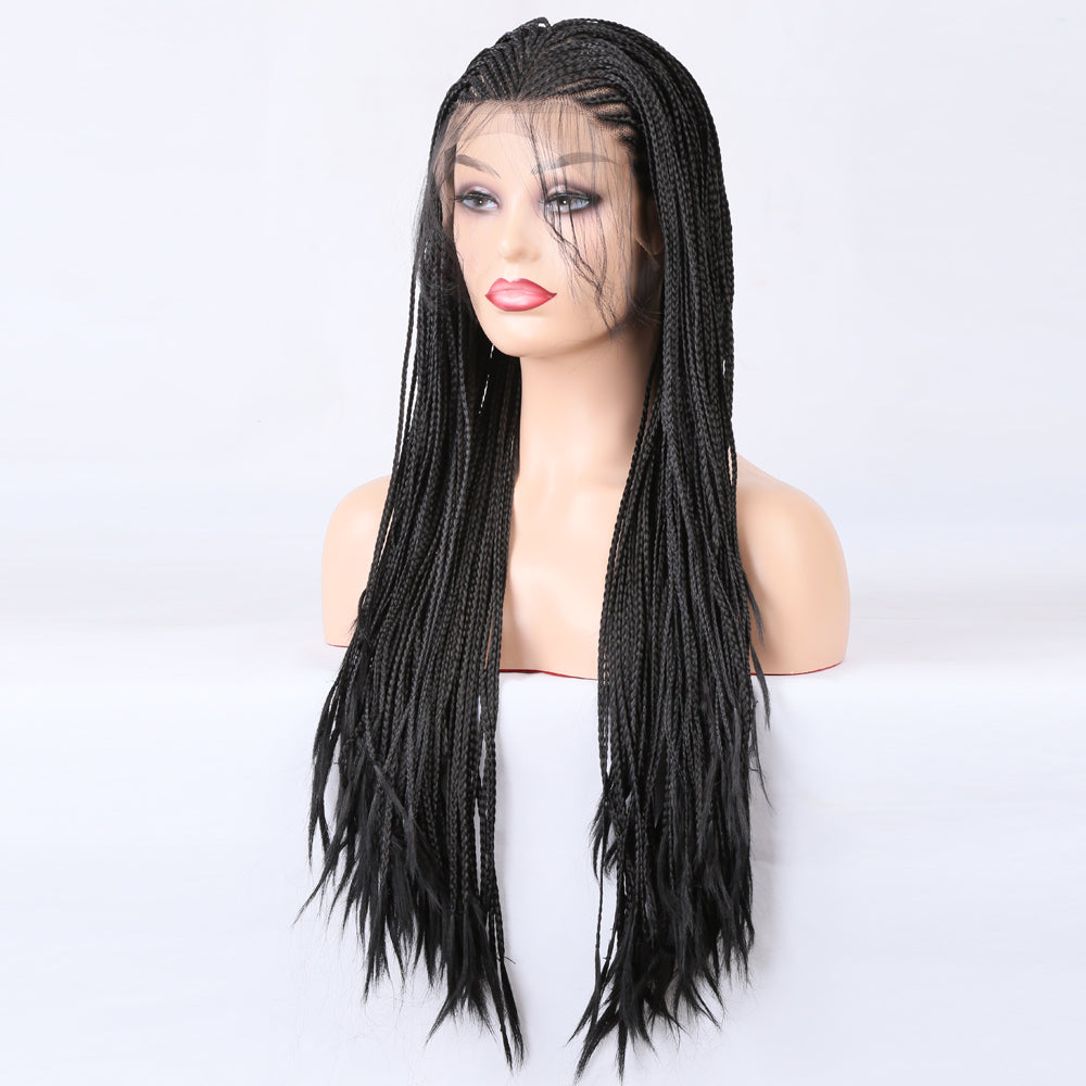 Long Wig with Braided "Box Braids Wigs" -Hat Wig Adjustable For Girls Synthetic best quality