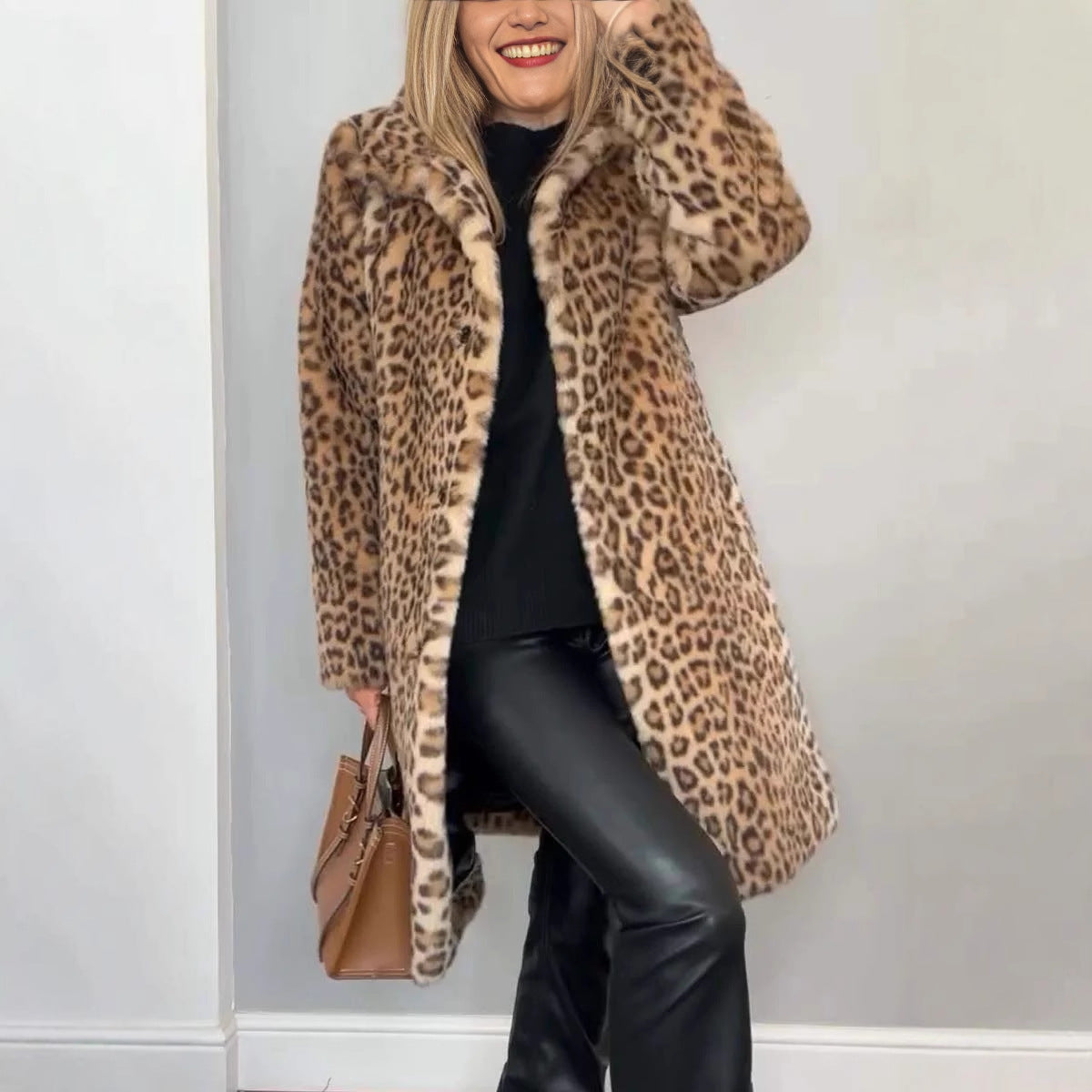 abrigos de piel con estampado de leopardo