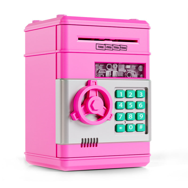 cartoon password box piggy bank ATM machine safe automatic roll money