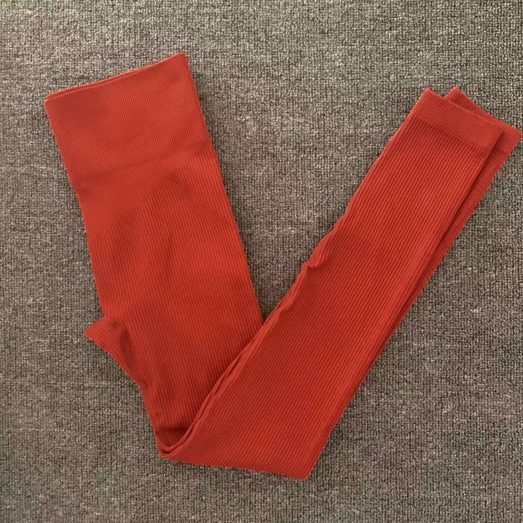 Sports Running Seamless Ribbed Long Sleeve Yoga Fitness Set
