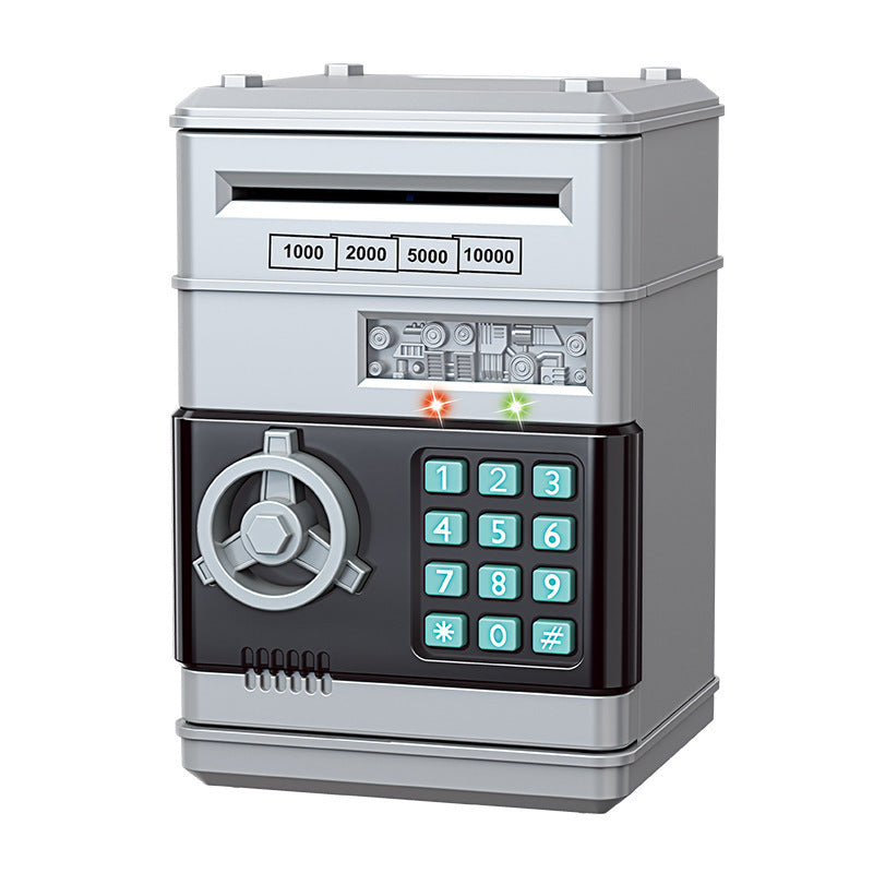 cartoon password box piggy bank ATM machine safe automatic roll money