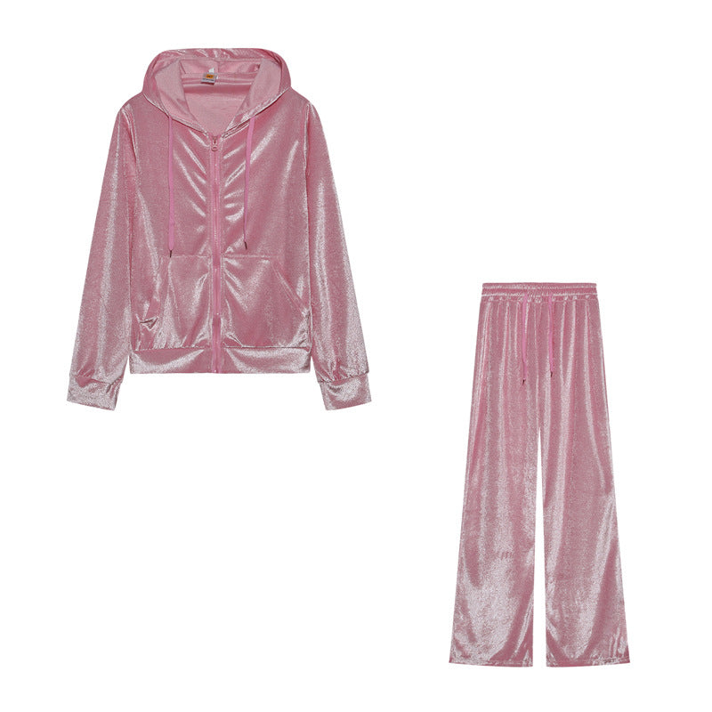Fashion rhinestone sports and leisure set two-piece set