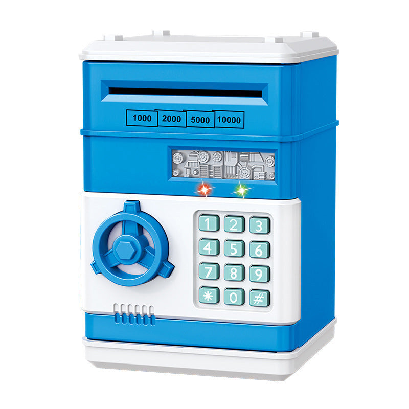 cartoon password box piggy bank ATM machine safe automatic roll money