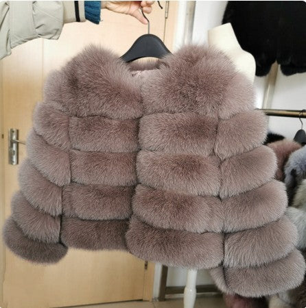 Faux Raccoon Fur Coat Women Jacket Luxuri