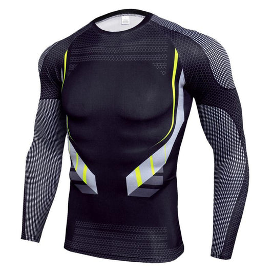 Men's Long Sleeve Compression Shirt Quick Dry Gym T-Shirt Fitness Sport Shirt Male Rash Guard Gym Workout Training Tights for Men
