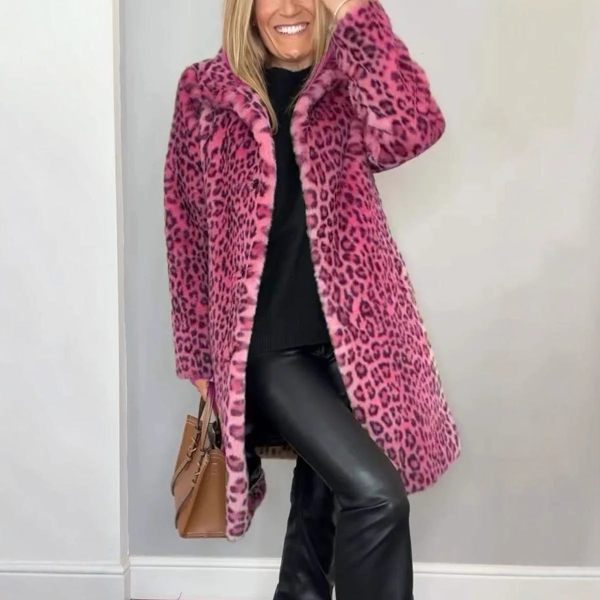 abrigos de piel con estampado de leopardo