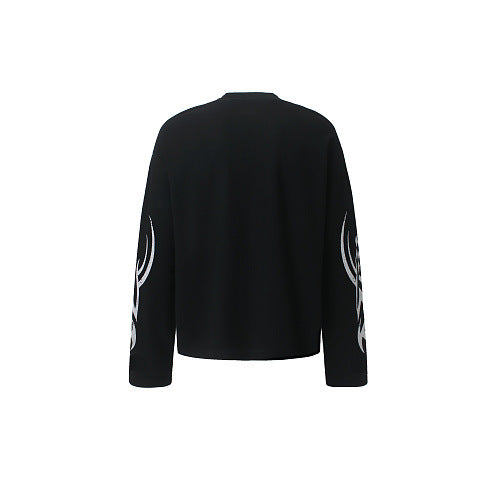 Long Sleeve biker Racing Print Loose Fit T-Shirt