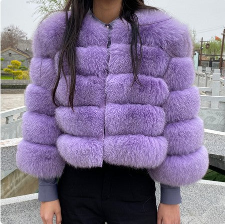Faux Raccoon Fur Coat Women Jacket Luxuri