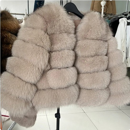 Faux Raccoon Fur Coat Women Jacket Luxuri