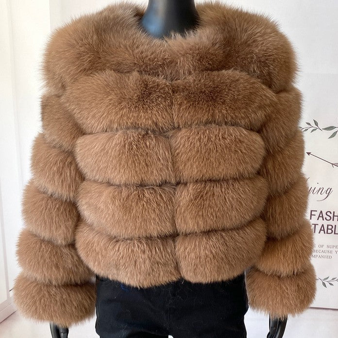 Faux Raccoon Fur Coat Women Jacket Luxuri
