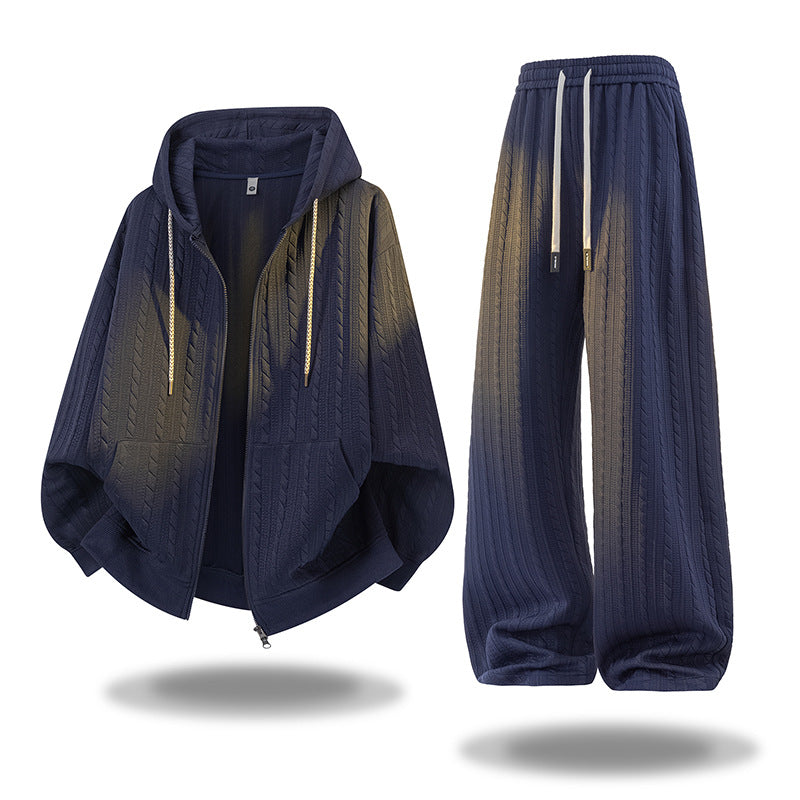 Textured Casual Sportswear SET FOR and WomenOpen-- TWO PIECE