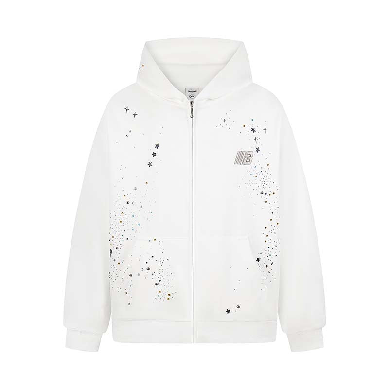 Cross hot stamping diamond letter embroidery cardigan