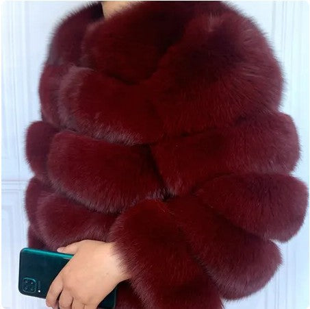 Faux Raccoon Fur Coat Women Jacket Luxuri