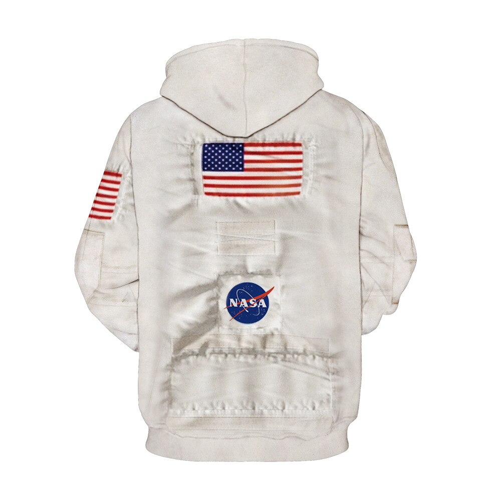 Man Winter Streetwear Hoodies Tops 3D Astronaut Space Suit Pullover Sweatshirt Terror