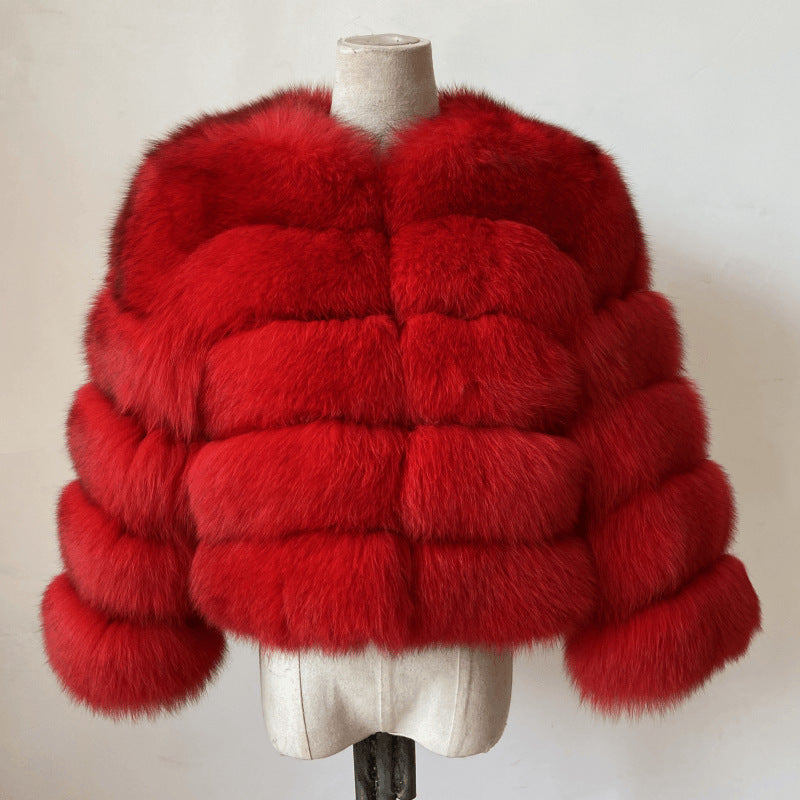 Faux Raccoon Fur Coat Women Jacket Luxuri