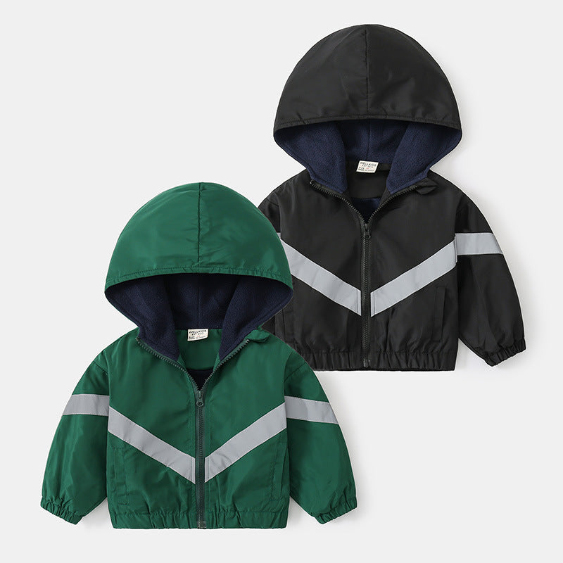 Mid-Size Children's Hooded Long Sleeve Zip-up Jacket