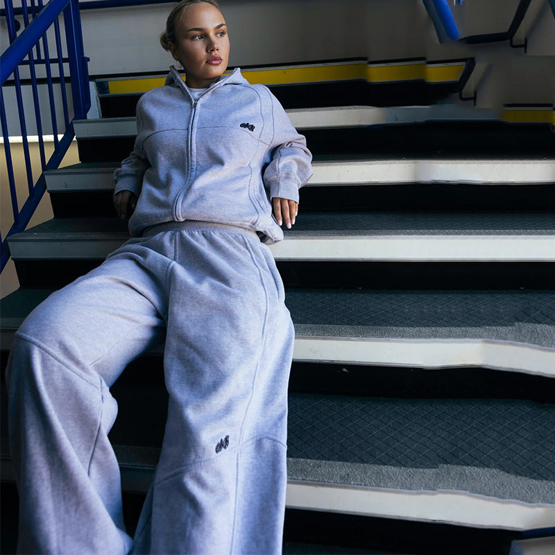 OXS Gray Unisex Hooded Sweatshirt and Sports Pants