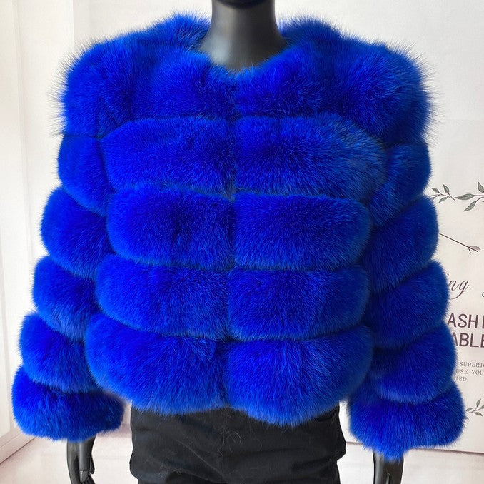 Faux Raccoon Fur Coat Women Jacket Luxuri