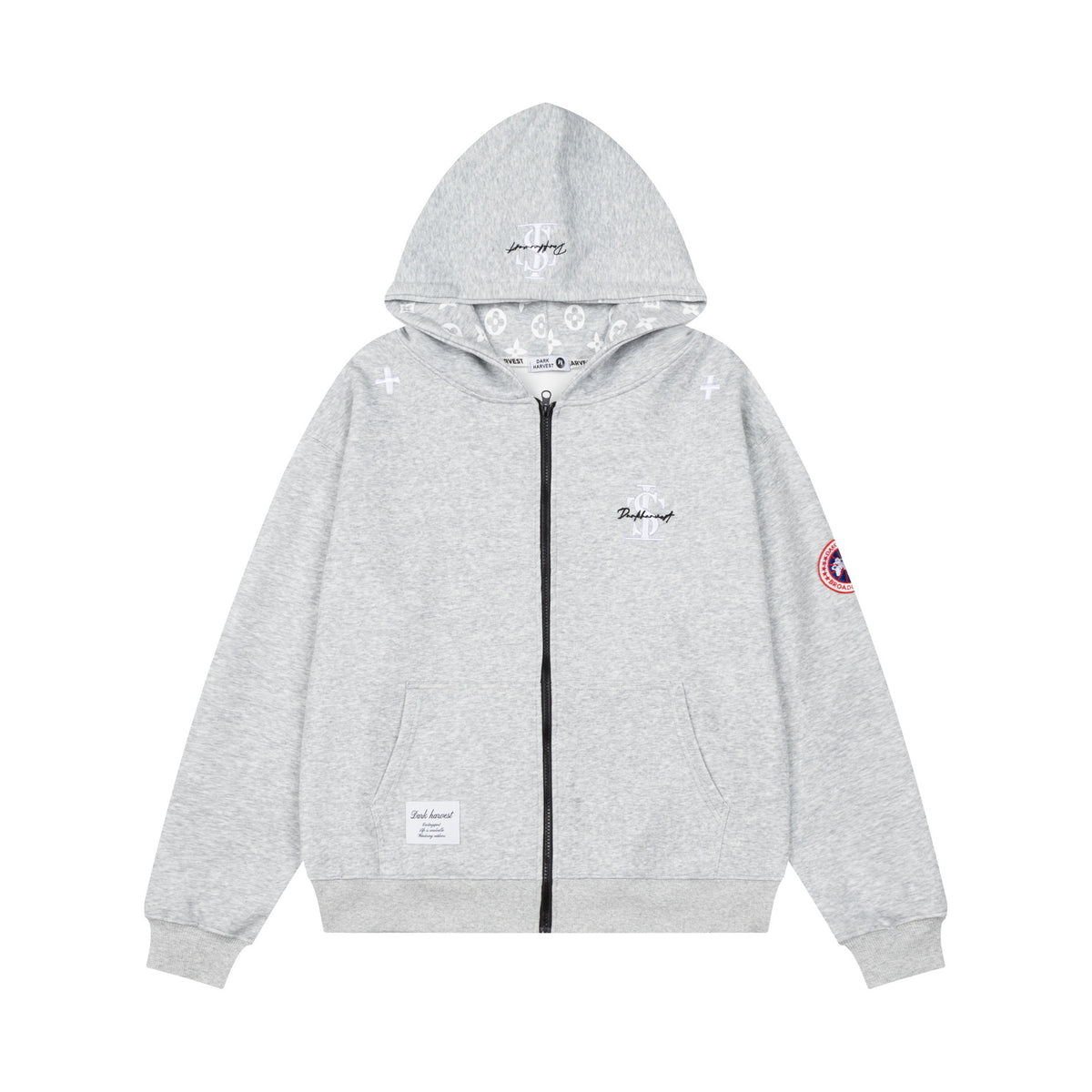 Zip-Up Hooded Sweatshirt Jacket Unisex Color-Block