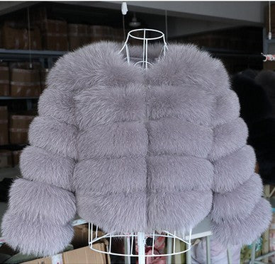 Faux Raccoon Fur Coat Women Jacket Luxuri
