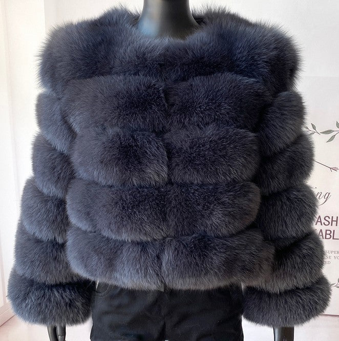 Faux Raccoon Fur Coat Women Jacket Luxuri