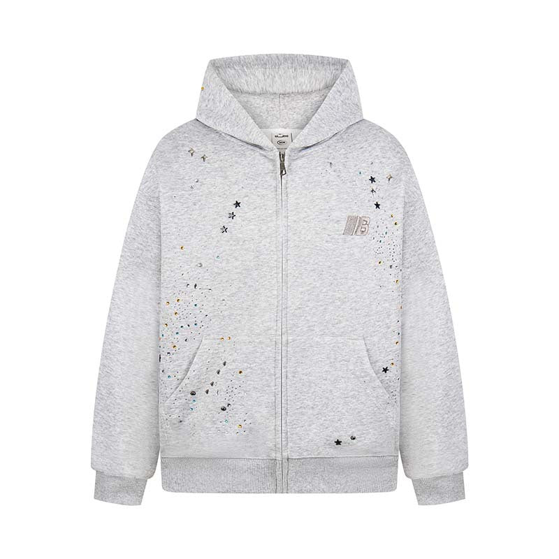 Cross hot stamping diamond letter embroidery cardigan