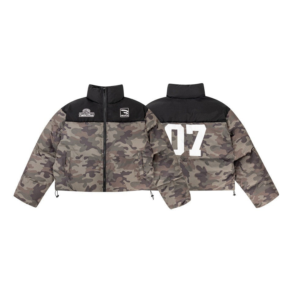 Camouflage Thick Puffer Jacket Coat Winter Cotton Jacket Unisex
