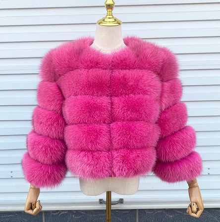 Faux Raccoon Fur Coat Women Jacket Luxuri