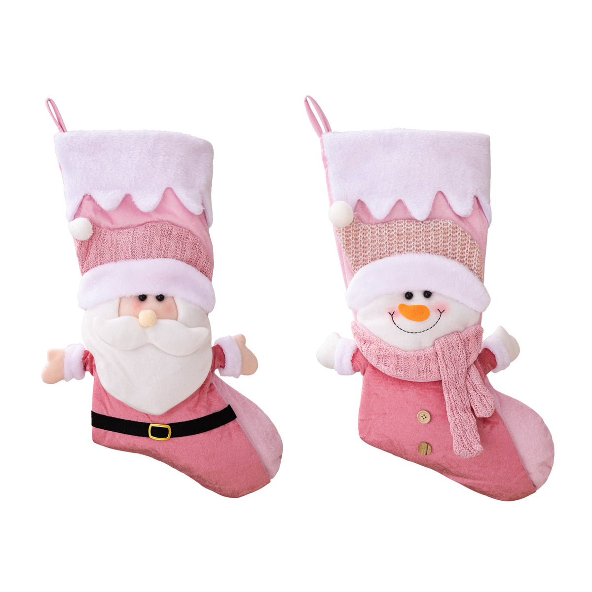 Christmas socks Pink Santa Claus. Gift bags