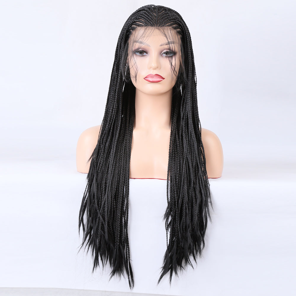 Long Wig with Braided "Box Braids Wigs" -Hat Wig Adjustable For Girls Synthetic best quality