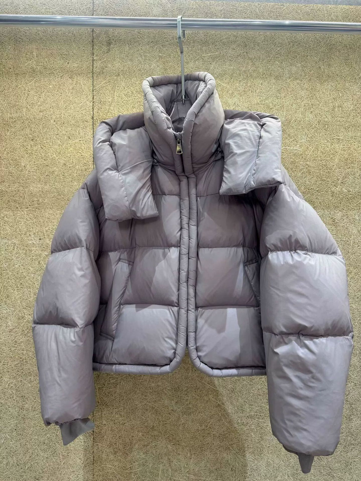 Fashionable Loose Color-blocked Winter Parka, Thickened Warm Cotton Coat