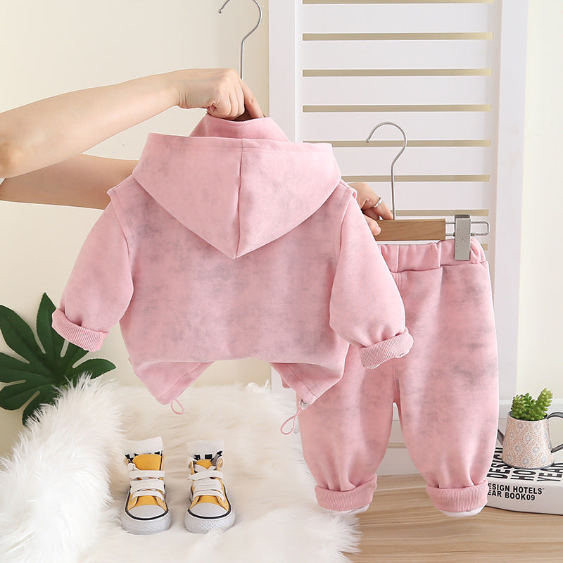 Hooded Vest Three-Piece Set Spring Unisex Kids Clothing Ages 0-4