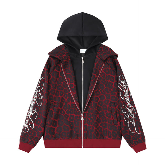 Sudadera con capucha y cremallera unisex con bordado manuscrito