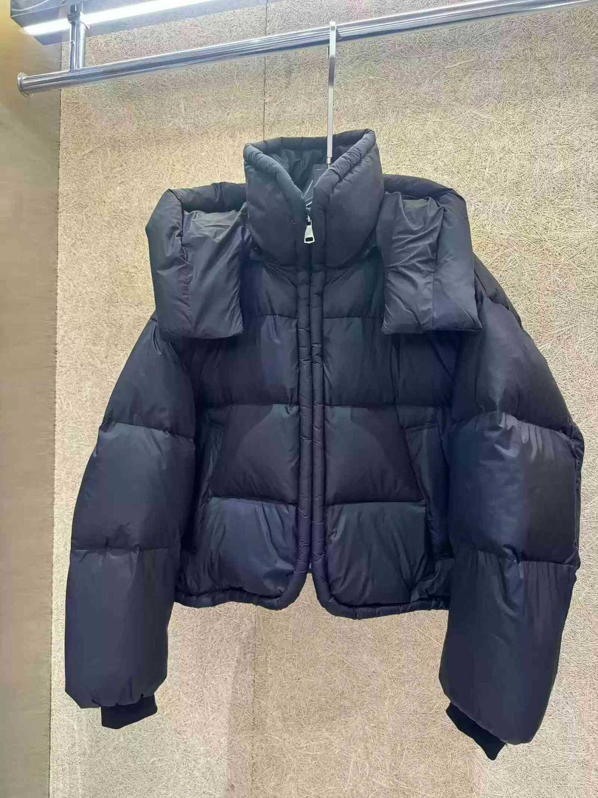 Fashionable Loose Color-blocked Winter Parka, Thickened Warm Cotton Coat
