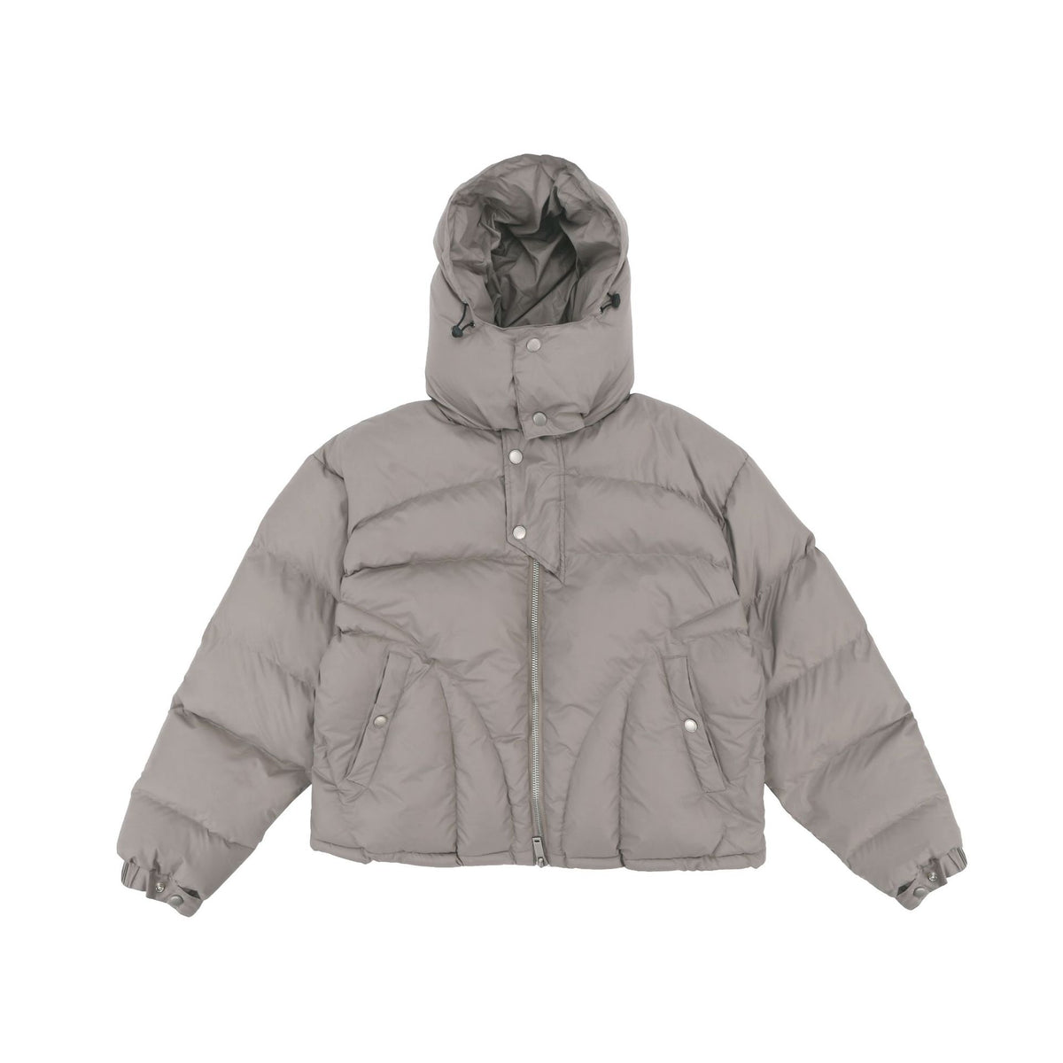 Loose Cotton-Padded Jacket with Hood