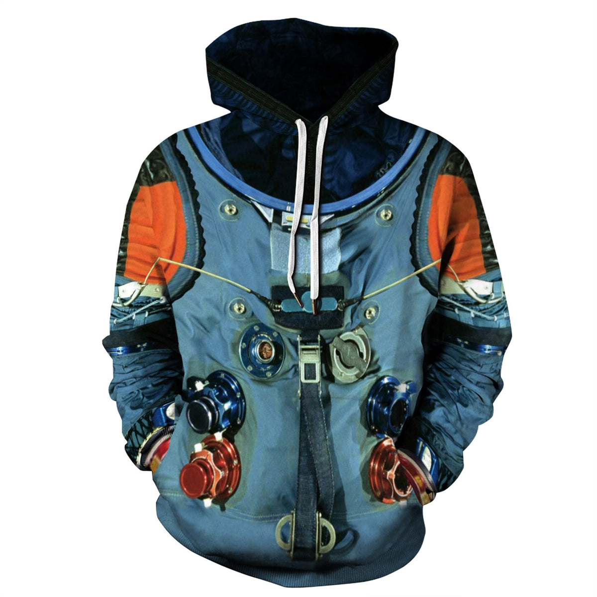 Man Winter Streetwear Hoodies Tops 3D Astronaut Space Suit Pullover Sweatshirt Terror