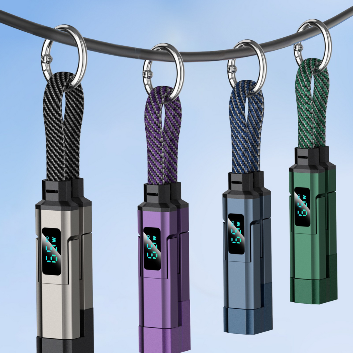 Digital Display Fast Charging Four-in-One Data Cable