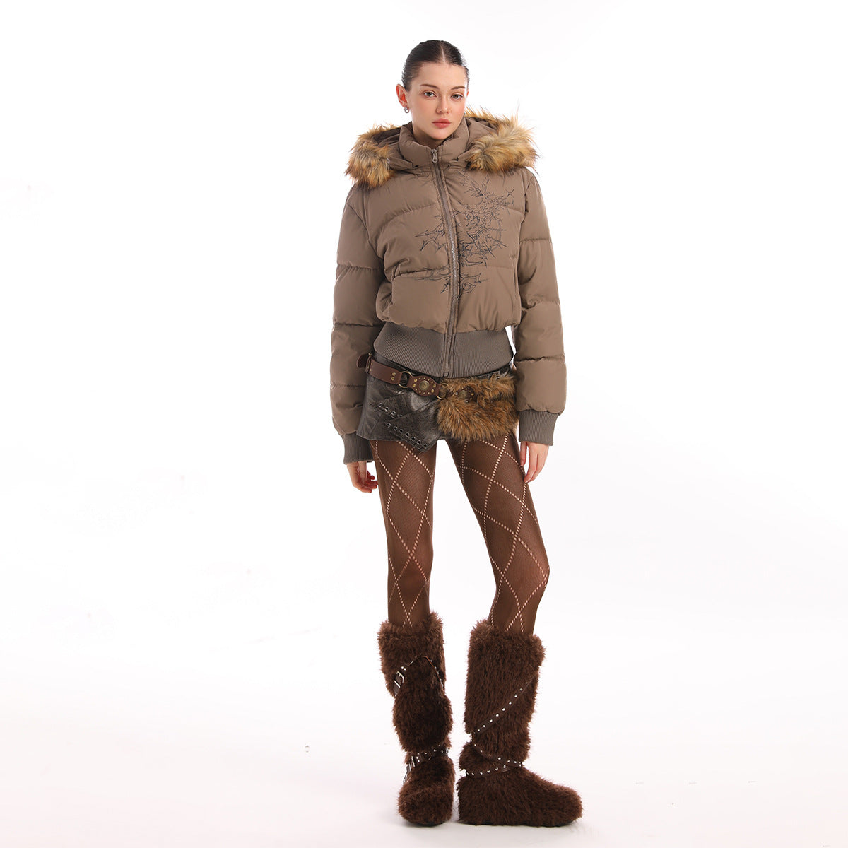 Thick bread jacket fur collar cotton jacket
