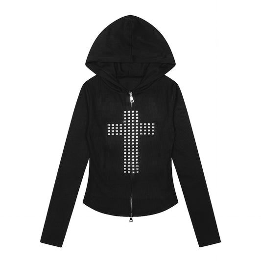 crooss Graphic slim zip -up