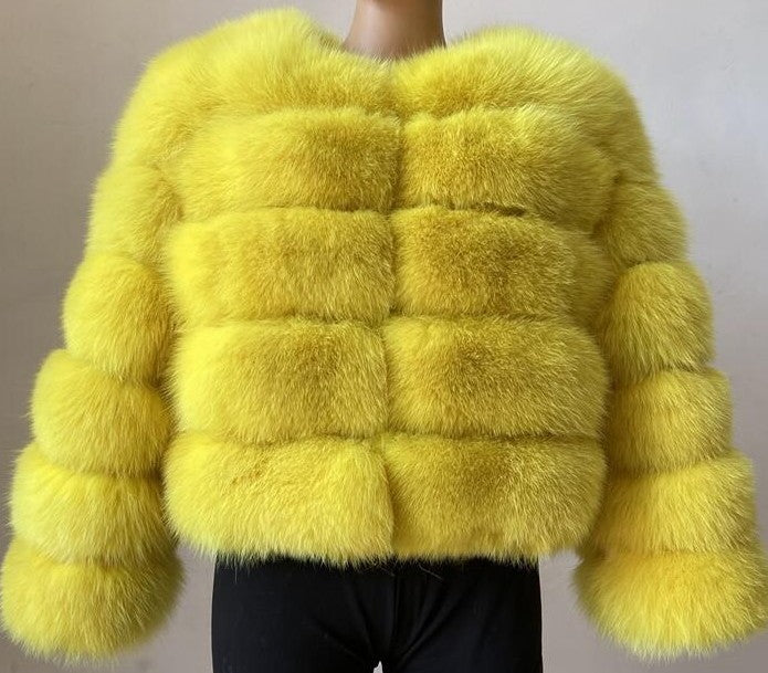 Faux Raccoon Fur Coat Women Jacket Luxuri