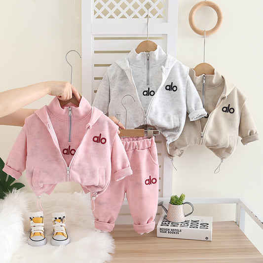 Hooded Vest Three-Piece Set Spring Unisex Kids Clothing Ages 0-4