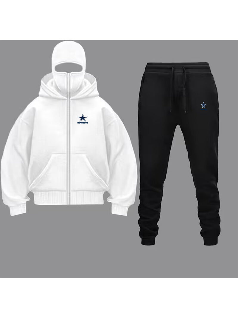 Unique Design Double Hooded Zip-Up Sweatshirt Set for Men and Women