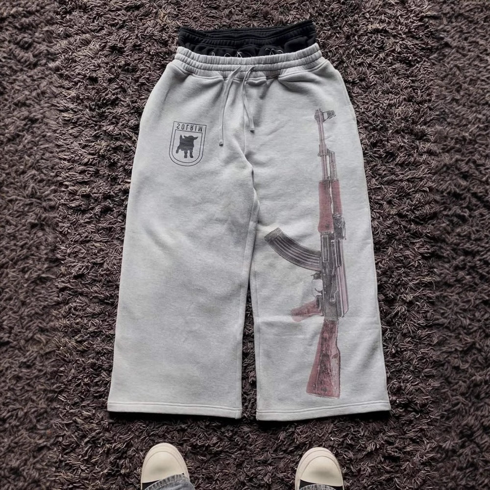 Pants Street Trend Block Fashion Unisex Casual Sweatpants