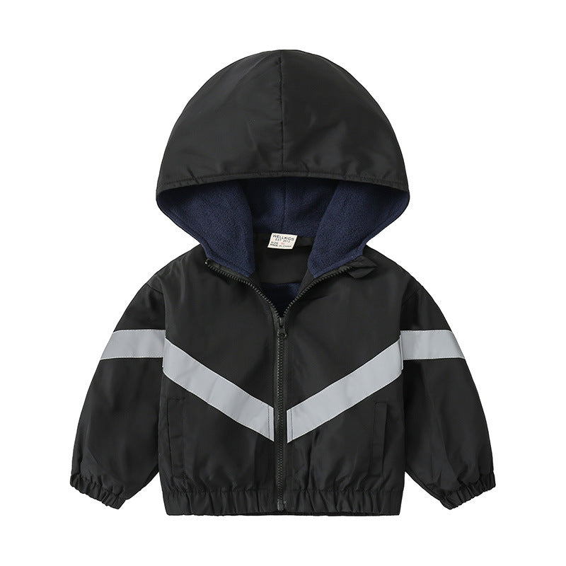 Mid-Size Children's Hooded Long Sleeve Zip-up Jacket