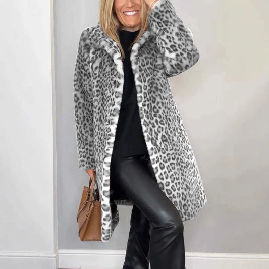 leopard print fur coat